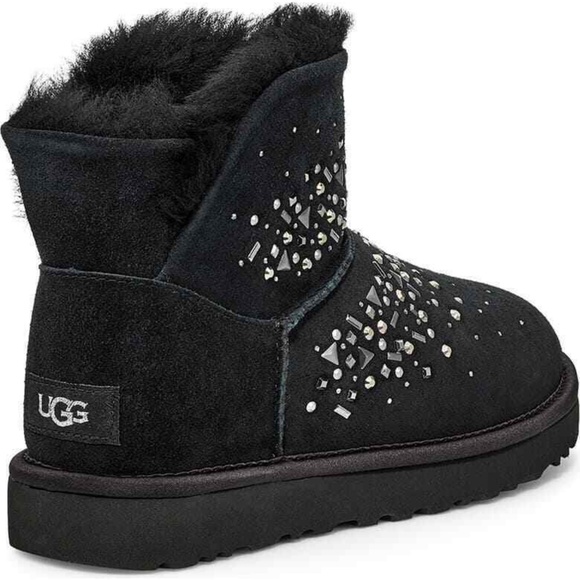 NEW UGG CLASSIC GALAXY BLING MINI BOOT SUEDE SZ 7 - Picture 4 of 7